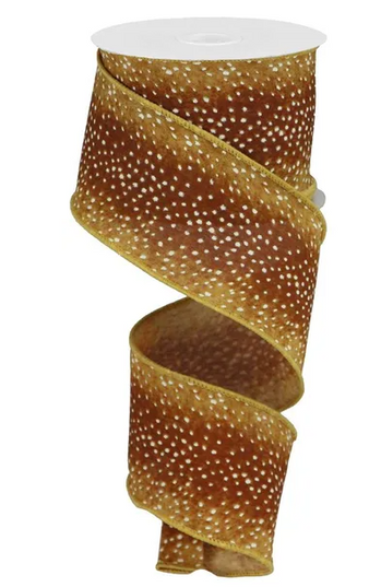 2.5" x 10yd Faux Deer Fur Ribbon