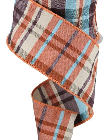 2.5"x10Y Plaid Faux Dupioni