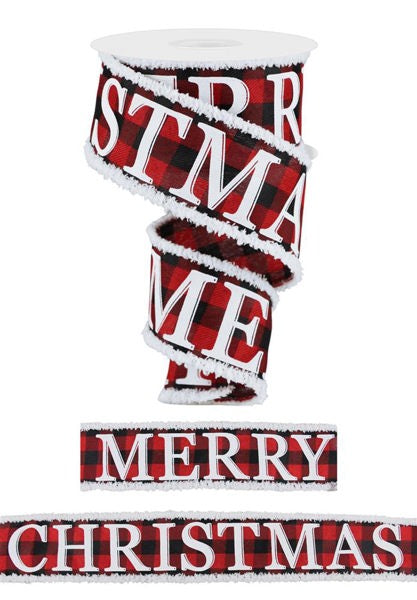 Merry Christmas Plaid Ribbon