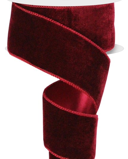 2.5"x10Y Burgundy Velvet/Satin Backing