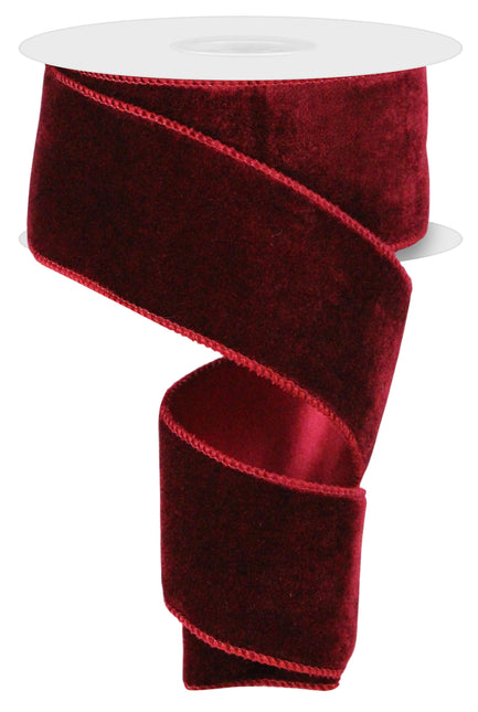 2.5"x10Y Burgundy Velvet/Satin Backing