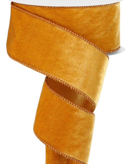 2.5"x10Y Antique Gold Velvet/Satin Backing