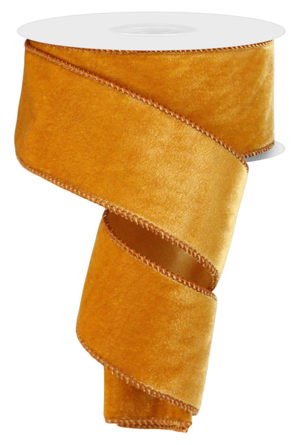 2.5"x10Y Antique Gold Velvet/Satin Backing