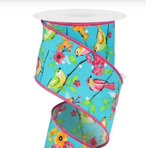 2.5" x 10yd Birds with Floral Branches