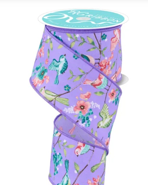 2.5" x 10yd Birds with Floral Branches