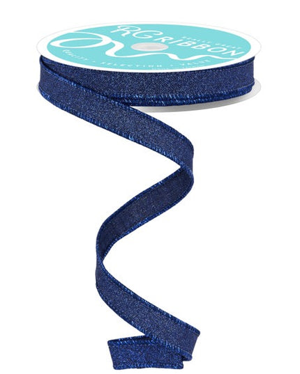 Fine Glitter on Royal Ribbon - 5/8" x 10 yds
