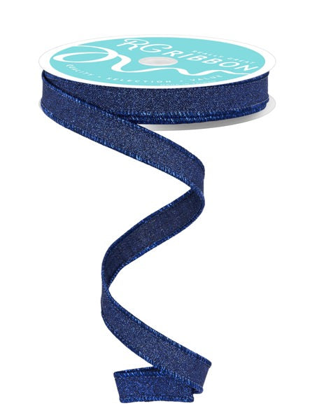 Fine Glitter on Royal Ribbon - 5/8" x 10 yds