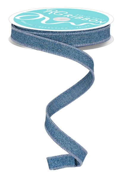 Fine Glitter on Royal Ribbon - 5/8" x 10 yds