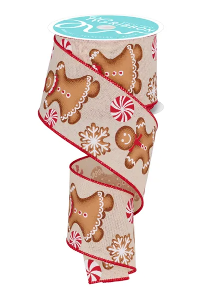 2.5" x 10yd Gingerbread Ribbon