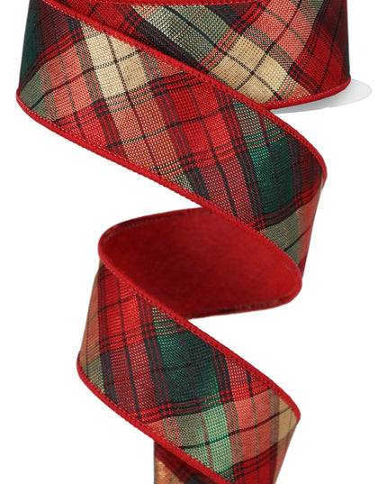1.5"x10Y Met Plaid/Diagonal Fused Back