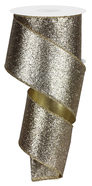 Ribbon Champagne Glitter 2.5"x10yd