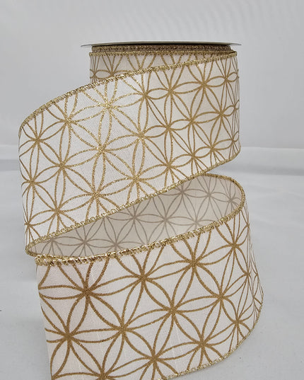 2.5"x10Y Elegant Metallic Ribbon Geometric