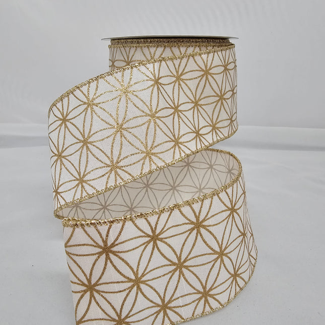 2.5"x10Y Elegant Metallic Ribbon Geometric