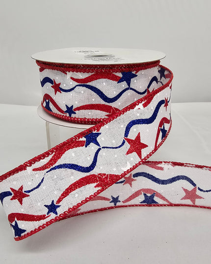 1.5"x10Y Glitter Stars n Stripes Ribbon