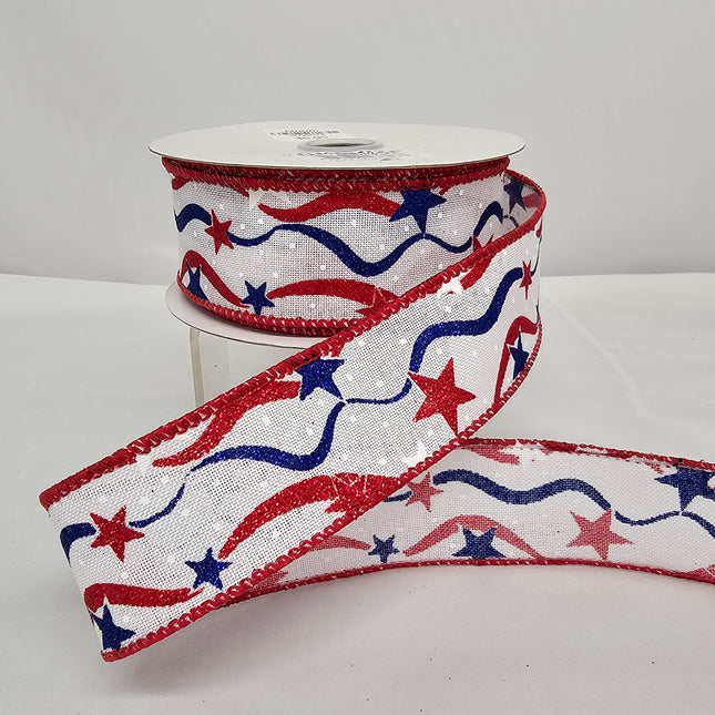 1.5"x10Y Glitter Stars n Stripes Ribbon