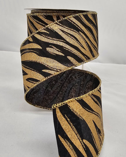 2.5"x10Y Glitter Zebra Ribbon