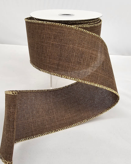 2.5"x10Y Gold Glitter Trim Ribbon