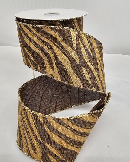 2.5"x10Y Glitter Zebra Ribbon
