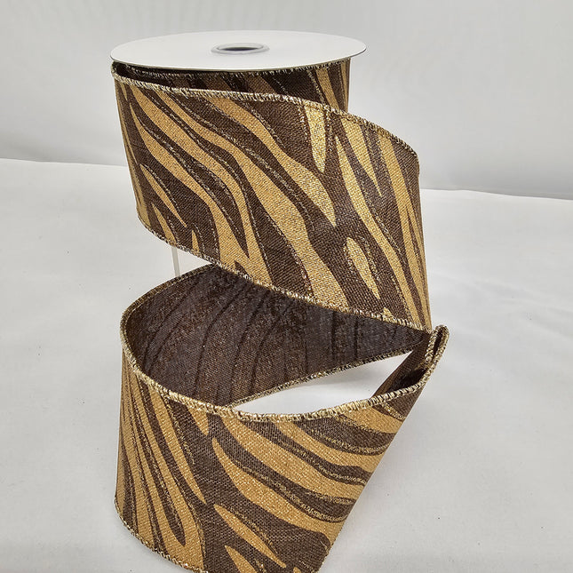 2.5"x10Y Glitter Zebra Ribbon