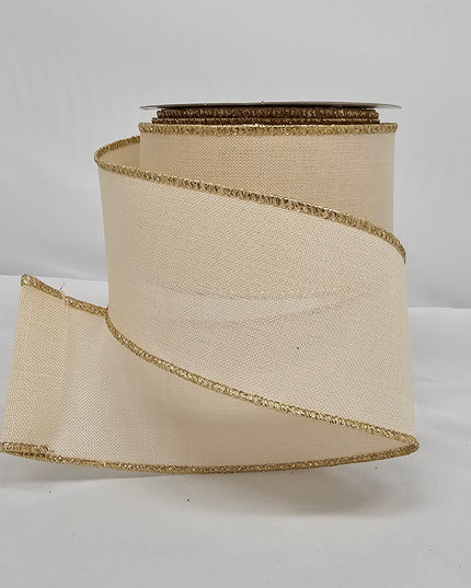 2.5"x10Y Gold Glitter Trim Ribbon