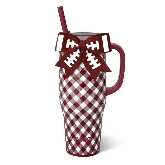 Gameday Gingham Maroon Mega Mug 40oz