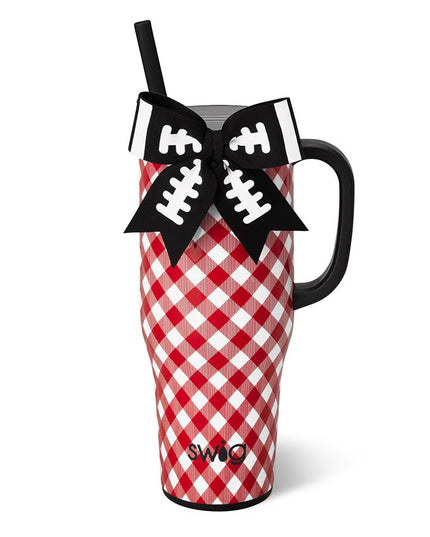 Gameday Gingham Red + Black Mega Mug 40oz