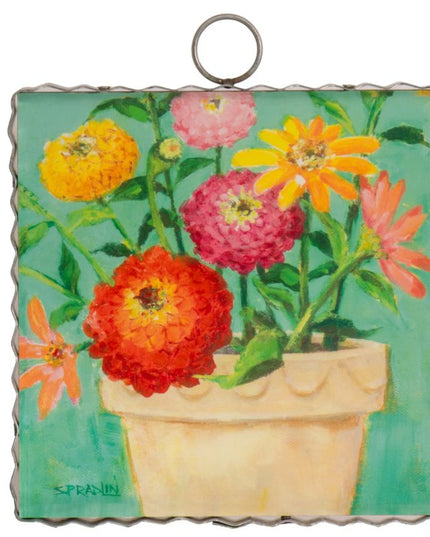 Mini Gallery Pot of Zinnias