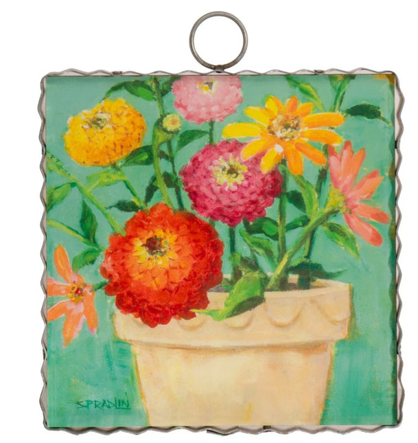 Mini Gallery Pot of Zinnias