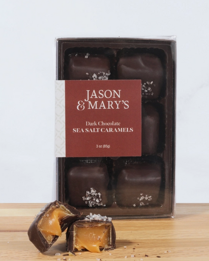 Dark Chocolate Sea Salt Caramels 6 piece Coblentz