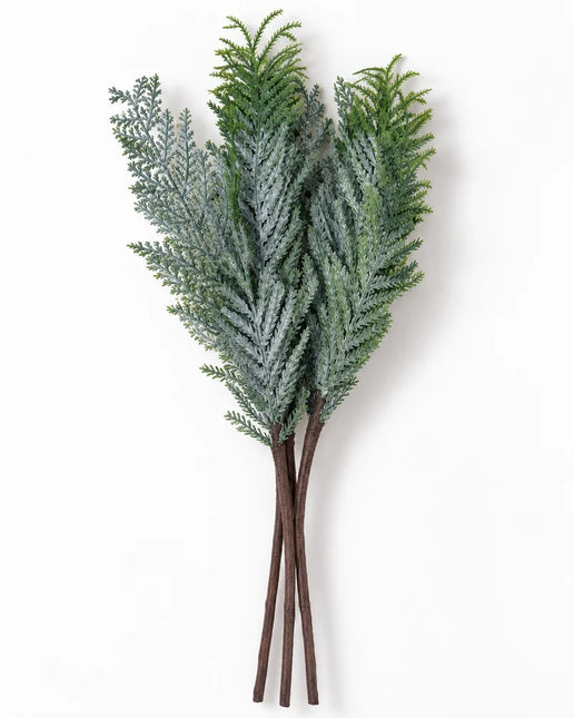 Lightly Snowy Fern Pine Stem 18"