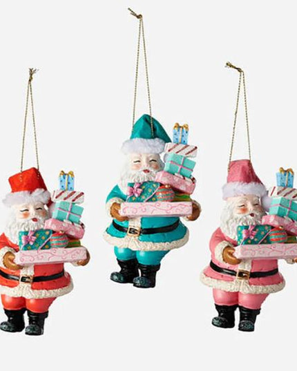 Santa with Gift Ornament
