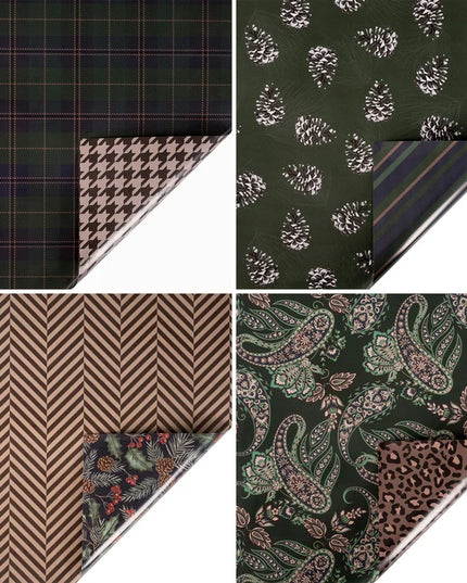 30" x 10' Holiday Reversible Wrapping Paper Bundle (4-pack) | Fashionable Christmas