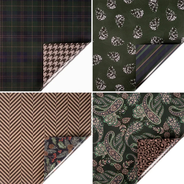 30" x 10' Holiday Reversible Wrapping Paper Bundle (4-pack) | Fashionable Christmas