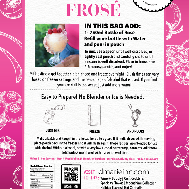 Frosé Craft Cocktail Slush Mix