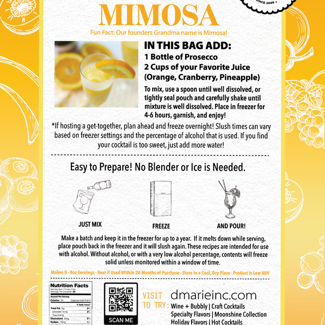 Mimosa Craft Cocktail Slush Mix