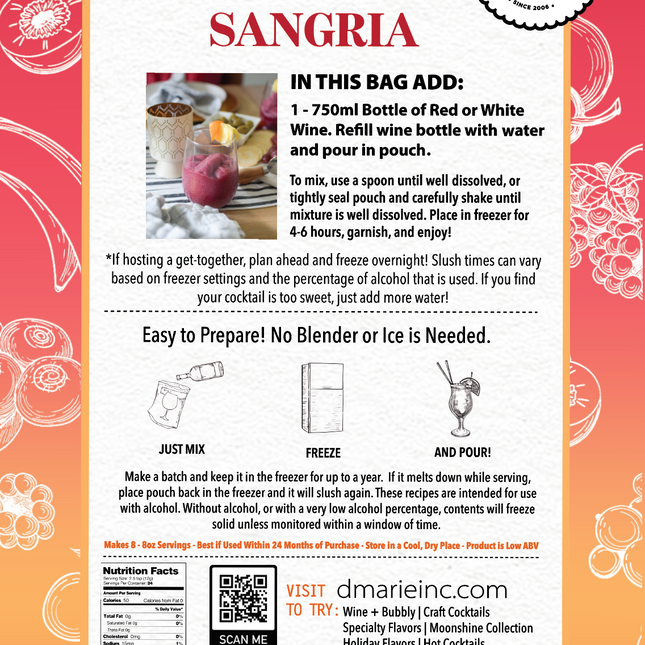 Sangria Craft Cocktail Slush Mix