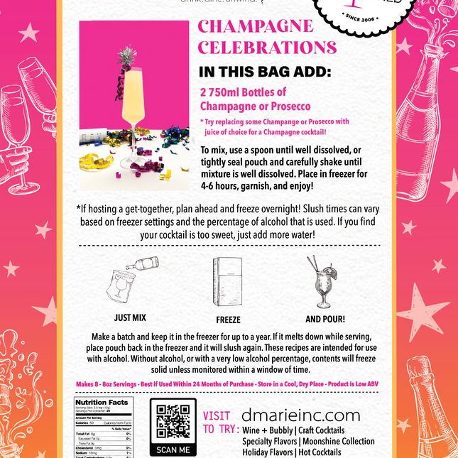 Champagne Celebration Craft Cocktail Slush Mix