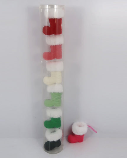 Flocked Boot Ornament Set of 6