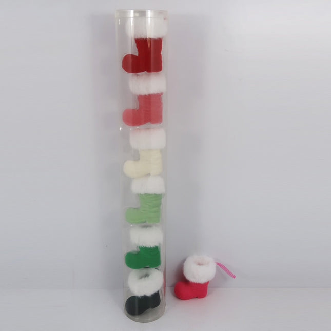 Flocked Boot Ornament Set of 6