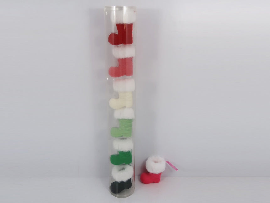 Flocked Boot Ornament Set of 6