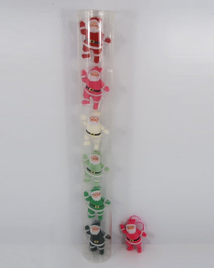 Flocked Santa Ornament Set of 6