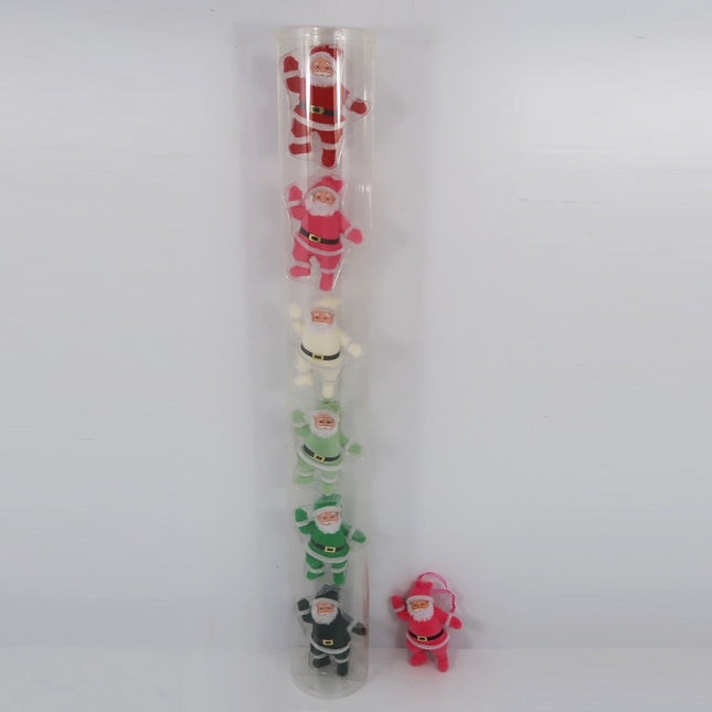 Flocked Santa Ornament Set of 6