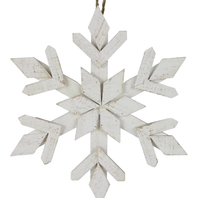 14.5"Dia Wood Snowflake Ornament