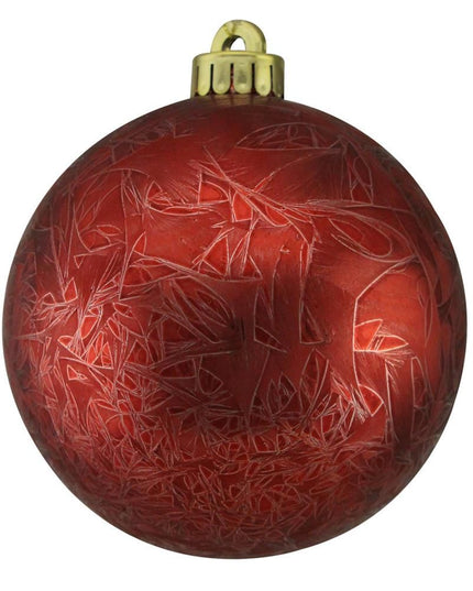 150mm Feather Smooth Ball Ornament Burgundy