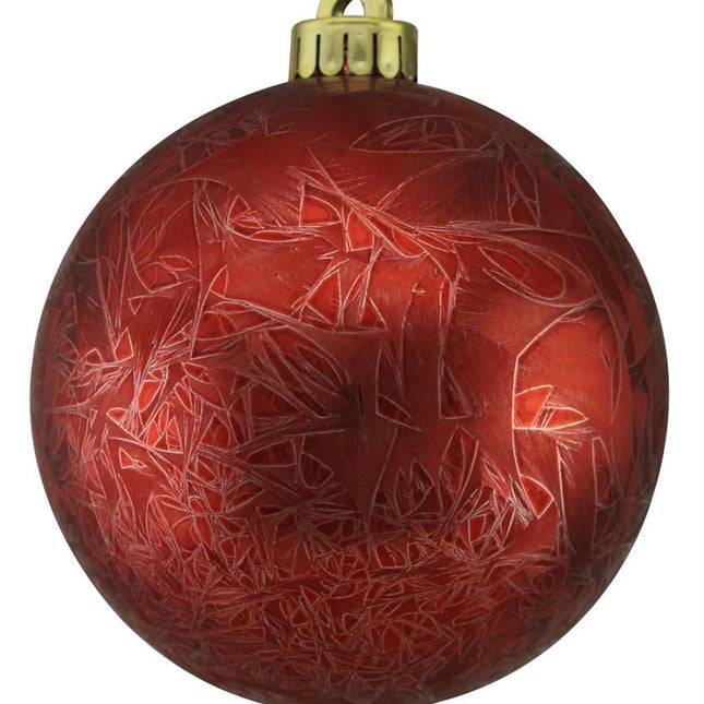 150mm Feather Smooth Ball Ornament Burgundy