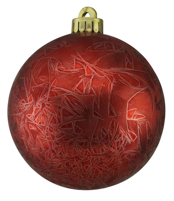 150mm Feather Smooth Ball Ornament Burgundy