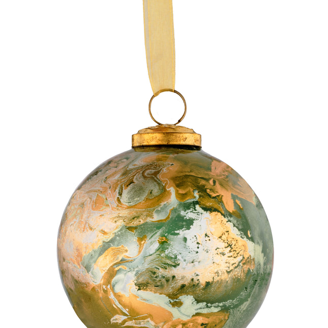 4" Marble Ball Sage Gold