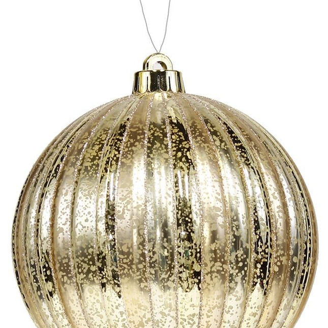 Antique Look Vertical Stripe Ball Ornament