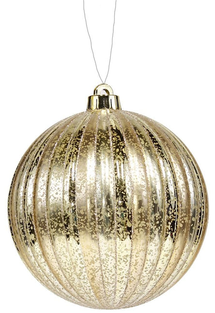 Antique Look Vertical Stripe Ball Ornament