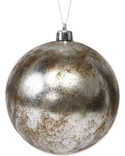 ANTIQUE WASH SMOOTH BALL ORNAMENT - ANTIQUE SILVER